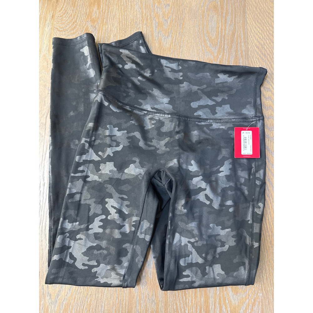 Spanx Faux Leather Camo Leggings